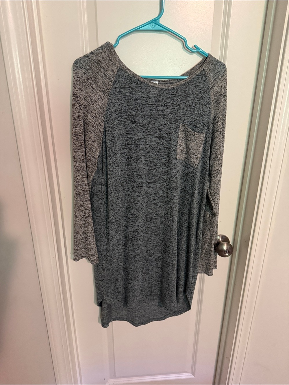Ella Heather Gray Long Sleeve Pocket Tunic Dress